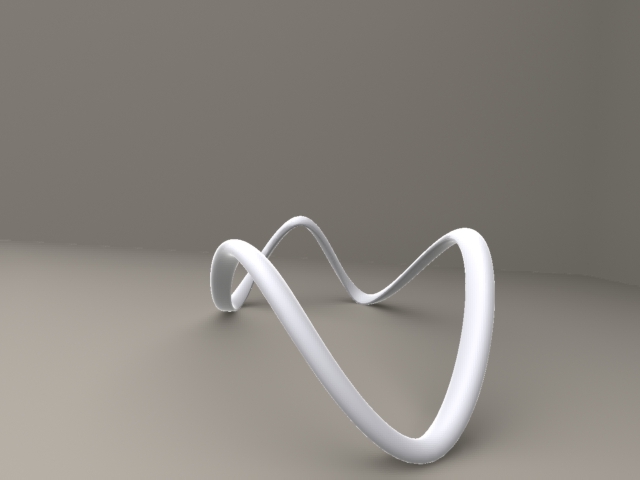 As it often happens in design, I was inspired by something very simple. Bent reeds being held together by zipties impressed me with their tension. I had a vision of a flowing loop or möbius in space.